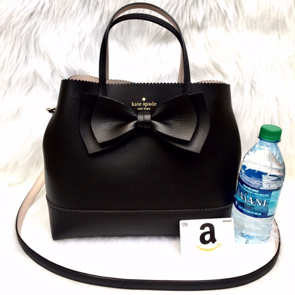 🆕 KATE SPADE 🎀 Bow Vanderbilt Giorgia Black Purse - Picture 4 of 8